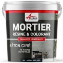 Kit béton ciré "Le Basique" : Mortier + Résine + Colorant - NUANCES MINÉRALES