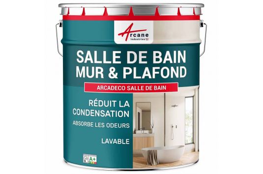 Peinture salle de bains mur et plafond : Arcadéco Salle de Bain