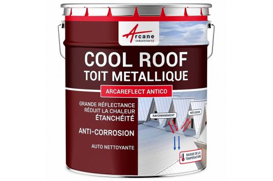 Coolroof, Peinture anti chaleur toit métallique : Arcareflect Antico