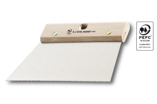 Spatule crantée 4 x 2,5 mm pour appliquer une résine autolissante