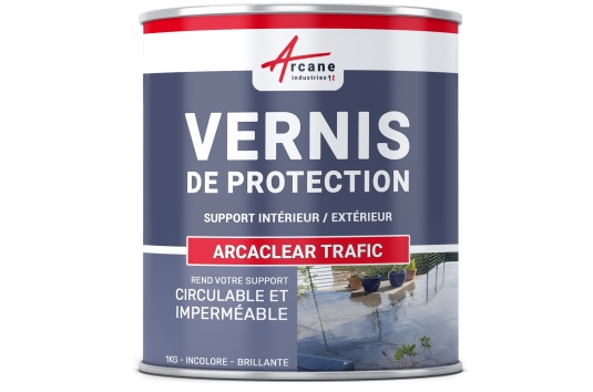 Vernis de protection polyuréthane pour résine et carrelage : ARCACLEAR Trafic