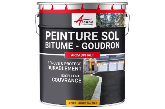 Peinture bitume / peinture goudron : Résine sol  pour asphalte, goudron, enrobé - ARCASPHALT