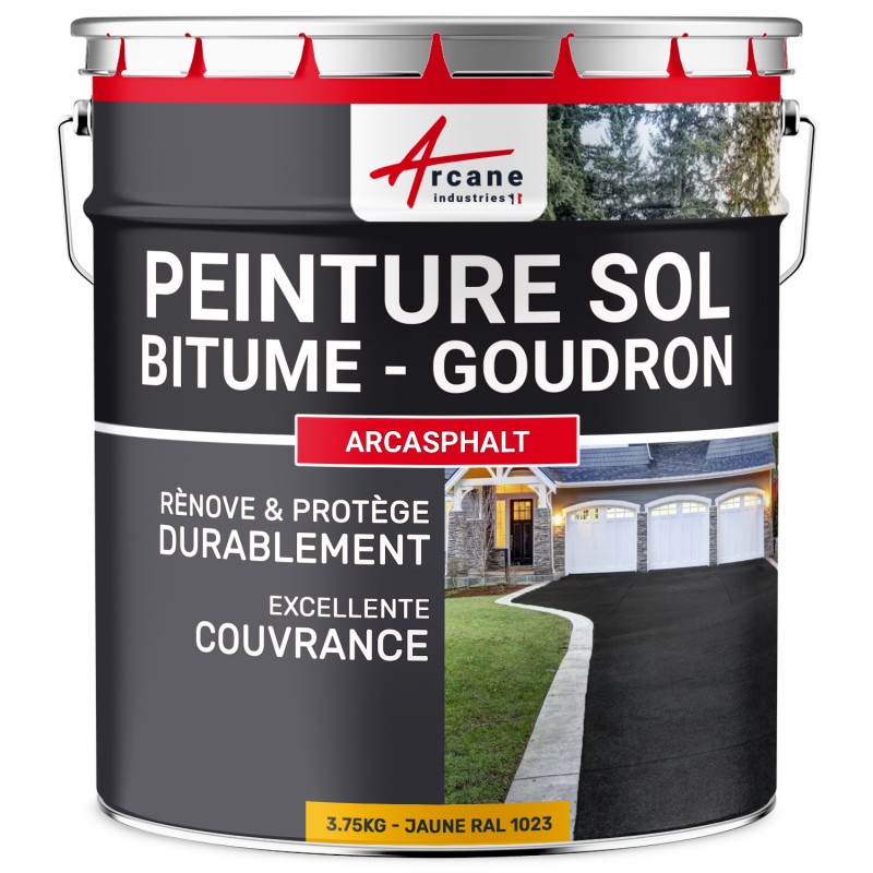 Peinture bitume / peinture goudron : Résine sol  pour asphalte, goudron, enrobé - ARCASPHALT