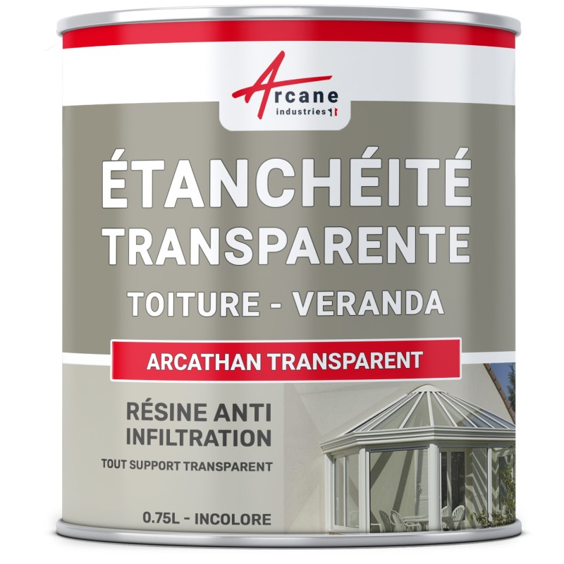 Résine étanchéité transparente véranda et autres supports en verre : ARCATHAN TRANSPARENT