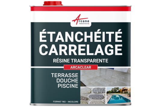 Résine étanchéité transparente polyuréthane pour terrasse, carrelage, piscine: ARCACLEAR